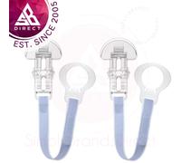 MAM Pastel Clip│Unisex Baby Soother/Dummies Chain│Newborn Essentials│Grey │2pk