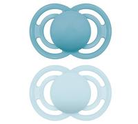 MAM Perfect Soothers | 16 Plus Months | Pack of 2 | Comes in Dummy Steriliser Box | Sustainable Materials | Baby Accessories | Blue (Various Designs)