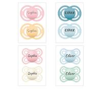 MAM Perfect *2-Pack* Personalised Dummy Pacifier Soother, 2 S1ZES, 3 Fonts.