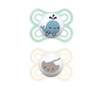 MAM Perfect Baby Pacifier, Patented Nipple, Developed with Pediatric Dentists & Orthodontists, 2 Pack, 0-6 Months, Boy