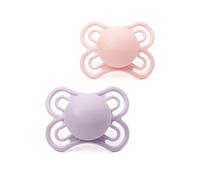 MAM Perfect Dummies, 0-6M, 2 Pack, Orthodontic Design, Pink/Purple | Thin, Flexible Teat, Comes in Dummy Steriliser Case, Baby Accessories for Newborn (Designs Vary)