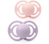 MAM Perfect Soothers | 18-36 Months | Pack of 2 | Comes in Dummy Steriliser Box | Sustainable Materials | Baby Accessories | Pink/Lilac (Various Designs)