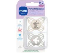 MAM - Perfect Newborn Dummy 0-2 Months (2 pieces) Random Colour - Extra Thin and Soft Silicone Dummy for Newborn - Ideal for Good Oral Development
