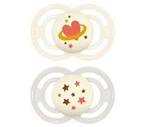 MAM Perfect Night Pacifiers, Glow in The Dark Pacifiers (2 Pack), MAM Pacifiers 16 Plus Months, Best Pacifier for Breastfed Babies, Unisex Baby Pacifier