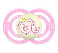 MAM Perfect Night S146 Ultra Soft SkinSoftTM Silicone Extra Thin Flexible Nipple for 16+ Months, Glow in The Dark, Pink (1 Pack) with Sterilizable Self Box