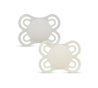 MAM Perfect Pacifier for Babies 2-6 Months, Neutral Matt, 2 pcs | With Extra Thin and Flexible Soft Silicone Teat, Easy Acceptance, with Self-Sterilizing Box