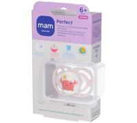 Mam Perfect Silicone Pacifier with Pacifier Case, 6+ Months, Assorted Colors, 1 Piece