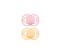 MAM Perfect Soothers | 16 Plus Months | Pack of 2 | Comes in Dummy Steriliser Box | Sustainable Materials | Baby Accessories | Peach (Various Designs)