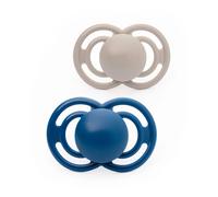 MAM Perfect Soothers | 6-18 Months | 2 Pack | Comes in Dummy Steriliser Case | Sustainable Materials | Baby Accessories | Blue/White (Various Designs)