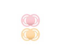 MAM Perfect Soothers | 6 Plus Months | 2 Pack | Comes in Dummy Steriliser Case | Sustainable Materials | Baby Accessories | Pink (Various Designs)