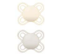 MAM Perfect Start S188 - Ultra-soft SkinSoftTM Silicone Extra Thin and Flexible Teat Pacifier, for Babies from 0 to 2 months, Neutral (2 units), with self-sterilizable box, Design may vary