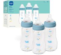 MAM Premium Glass Baby Bottles, Easy Switch Between Breast and Bottle, Feel Good Medium Flow, Newborn Essentials Must Have, 2+ Months, BPA Free, 9oz, Boy, 3pack