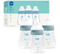MAM Premium Glass Baby Bottles, Easy Switch Between Breast and Bottle, Feel Good Slow Flow, Newborn Essentials Must Have, 0+ Months, BPA Free, 6oz, Boy, 3 Pack