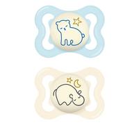 Mam S277 Supreme Night, 2-6, Silicone, Blue, Pack of 2