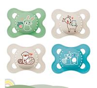 MAM SILICONE dummy 0-6 months, pack of 4 incl. 2 travel boxes