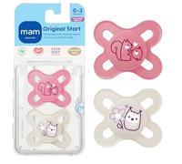 MAM Silicone Start Pacifier, Pink, 2-Count