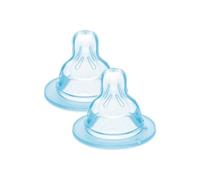 MAM Size 1 Teat (Set of 2), Symmetrical Flat MAM Teat in Soft SkinSoft Silicone, Kit of 2 Baby Accessories 0+ Months for Breastfeeding with Breast Milk and Milk Powder