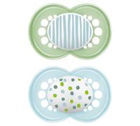 MAM SkinSoftTM Ultra Soft Silicone Teat Pacifier for 16+ Months, Neutral (Pack of 2) with Self-Sterilizing Box S217