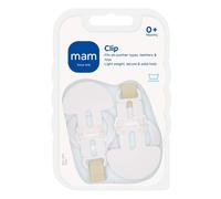 MAM Dummy Clip | 2 Pack | Baby Soother Clips Fit All MAM Soothers | Adjustable Length and Lightweight Design | Baby Accessories | Cream Strap | Dummies Not Included