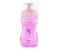 MAM Sports Cup D112 - Learning Cup Anti-Spill Flow Control Valve, 330 ml, Easy to Hold Non-Drip Cup, for Babies from 12+ Months, Pink