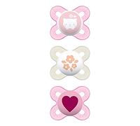 MAM Start Newborn Pacifiers Value Pack, Newborn Baby Girl Pacifiers, Best Pacifier for Breastfed Babies, 3 Count (Pack of 1)