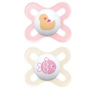 MAM Start Pink Cute Duck & Fish Design 0-2m Pacifier - 2 pcs