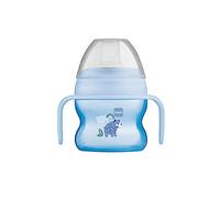 MAM Starter Cup (1 Count) MAM Sippy Cup Drinking Cup with Extra-Soft Spill-Free Spout and Non-Slip Handles for Boys 4+ Months Five Ounces Blue