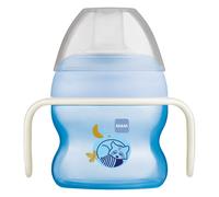 MAM Starter Cup and MAM Glow in The Dark Handles, Baby Cup 4+ Months, Baby Feeding, Glow in The Dark Toddler Cup, 1x 150 ml, Blue (Designs May Vary)