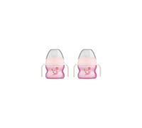 MAM Starter Cup Glow in The Dark Handles, Baby Cup for 4+ Baby Feeding, Glow in The Dark Toddler Cup, 1x 150 ml, Pink (Designs May Vary) (Pack of 2)