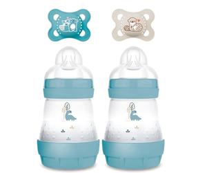 MAM Starter Set Girl // Anti Colic Bottle 160 ml // Includes Teat Size 1 from Birth // Includes MAM Original Silicone Dummy 0-6