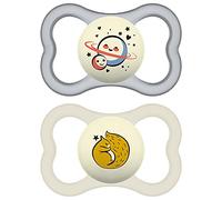 MAM Supreme Night Baby Pacifier, for Sensitive Skin, Patented Nipple, 2 Pack, 6-16 Months, Unisex