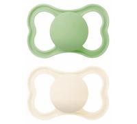 MAM Supreme S282 Pacifier Set with Extra Fine SkinSoftTM Silicone Pacifier, Extra Soft with Extra Large Holes for Sensitive Skin, 6+ Months, Neutral