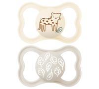 MAM Supreme Silicone Dummy Set of 2, Dummy Set with Dummy Box, Reduces the Risk of Mispositioning Teeth, Allows Baby Skin to Breathe 18+ Months, Random Color