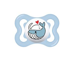 MAM Supreme Silicone Dummy with Soother Bag, 2-6 Months, Light Blue