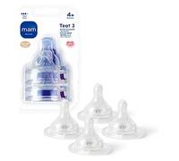 MAM Teats Size 3 | 4 Pack | Fast Flow | Suitable from 4+ Months | Fits All MAM Bottles | Made from SkinSoft Silicone | Baby Accessories
