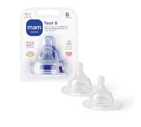 MAM Teats Size 0, Extra Slow Flow, 2 Pack | Fits All MAM Bottles, Made from SkinSoft Silicone, Baby Accessories for Newborn