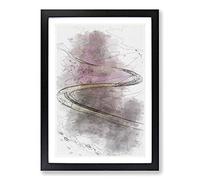 Mam Tor Hope Valley in England in Abstract Framed Print | A2 Black Framed Wall Art | Ready to Hang | Abstract Landscape Picture | Living Room Bedroom Lounge Office