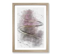 Mam Tor Hope Valley in England in Abstract Framed Print | A2 Oak Framed Wall Art | Ready to Hang | Abstract Landscape Picture | Living Room Bedroom Lounge Office