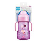 MAM Trainer+ (220 ml), Drinking Bottle for The Transition to a Cup, Drinking Cup with drip- Teat, Drinking spout and Handle, 4+ Months, Heart