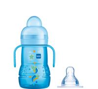 MAM Trainer+ Baby Cup | 1 Pack (1 x 220ml) | Suitable from 4+ Months for Independent Drinking | Comes with Free Fast Flow MAM Teat Size 3 | Spill-Free