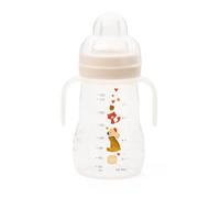 MAM Trainer Night | 1 Pack (1 x 220ml) | Comes with MAM Bottle Handles that Glow in the Dark | Suitable from 4+ Months | Spill-Free | Cream (Various Designs)