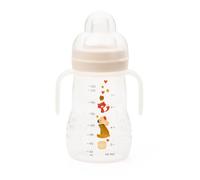 MAM Trainer Night | 1 Pack (1 x 220ml) | Comes with MAM Bottle Handles that Glow in the Dark | Suitable from 4+ Months | Spill-Free | Cream (Various