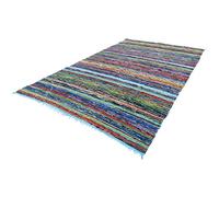 MAM Treasures Chindi Rug Area Rag Rug Home Décor Bohemian Indian Carpet Floor Décor Rag Colorful Cotton Rug Living Room Rug Bathroom Rug Throw Rug (Light Blue, 4X6 Foot)