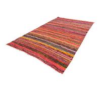 MAM Treasures Chindi Rug Area Rag Rug Home Décor Bohemian Indian Carpet Floor Décor Rag Colorful Cotton Rug Living Room Rug Bathroom Rug Throw Rug (Orange, 2X3 Foot)