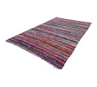 MAM Treasures Chindi Rug Area Rag Rug Home Décor Bohemian Indian Carpet Floor Décor Rag Colorful Cotton Rug Living Room Rug Bathroom Rug Throw Rug (Dark Blue, 2X4 Foot)