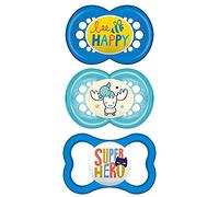 MAM Variety Pack Baby Pacifier, Includes 3 Types of Pacifiers, Nipple Shape Helps Promote Healthy Oral Development, 3 Pack, 6-16 Months, Boy