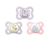 MAM Variety Pack Baby Pacifier, Includes 3 Types of Pacifiers, Nipple Shape Helps Promote Healthy Oral Development, 3 Pack, 0-6 Months, Girl