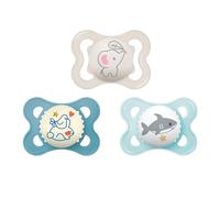 MAM Variety Pack Baby Pacifier, Includes 3 Types of Pacifiers, Nipple Shape Helps Promote Healthy Oral Development, 0-6 Months, Boy, 3 Count (Pack of 1)
