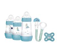 MAM Welcome to The World Gift Set with 3 Anti-Colic Bottles, Dummy, Dummy Clip, Light Blue