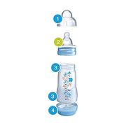 MAM Welcome to The World Set includes Bottles, Soother and Clip (Pink)